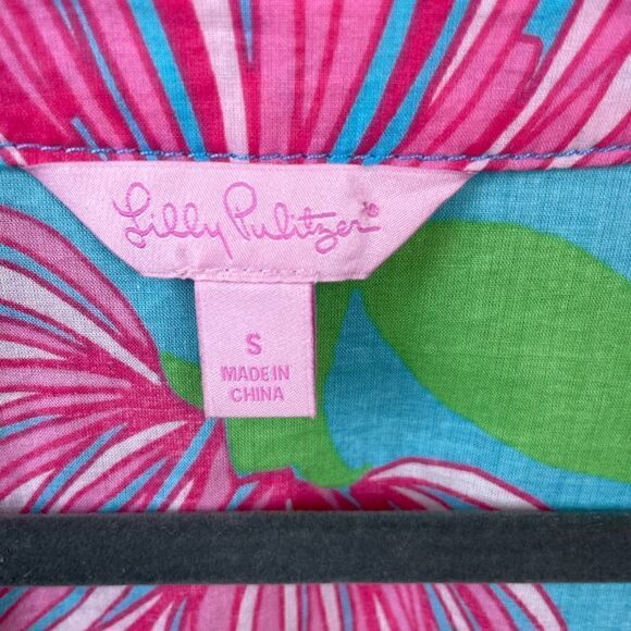 Lilly Pulitzer Penelope Tunic in Blue & Pink Floral, size S - EUC - Picture 4 of 8